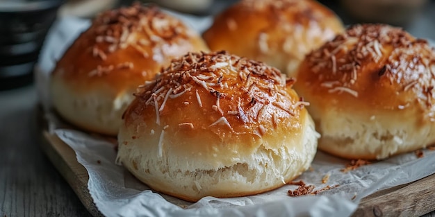 Photo coconut buns on the table