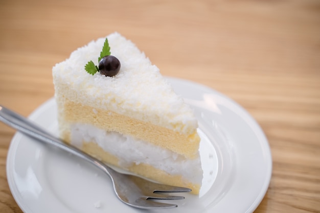 Coconut cake on the table