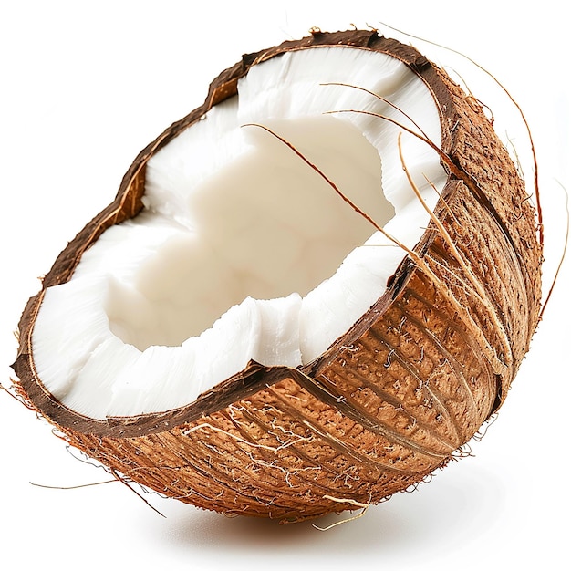 Coconut Fresh CloseUp on White Background