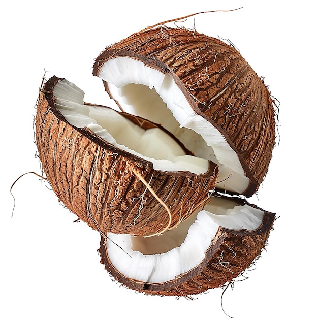 Coconut Fresh CloseUp on White Background