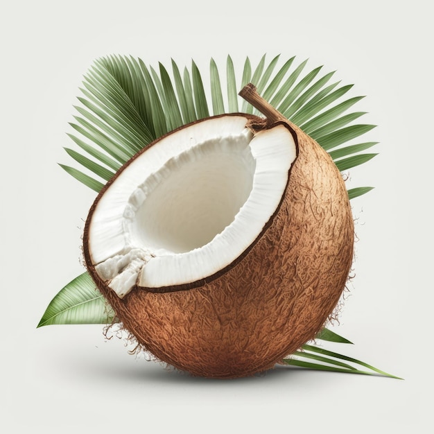 Coconut fruit white background