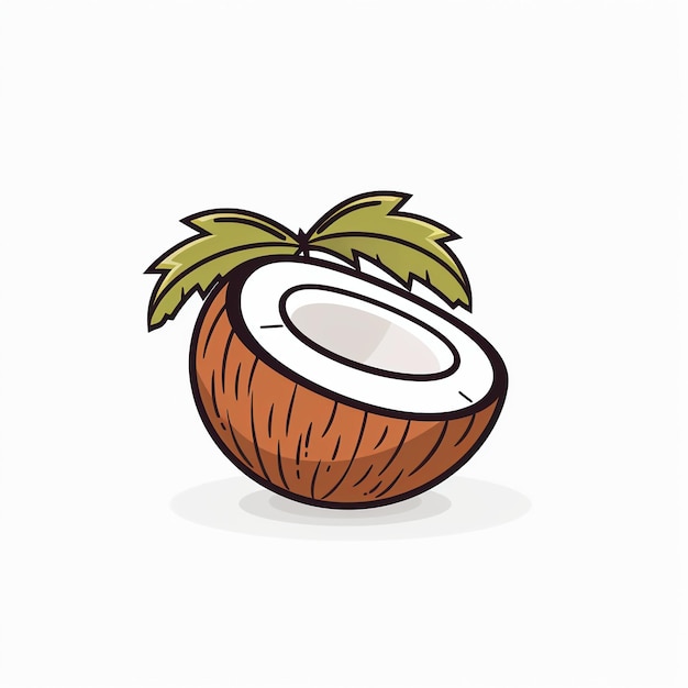 Coconut Icon Tropical Fruit and Beverage Symbol Art Logo Illustration