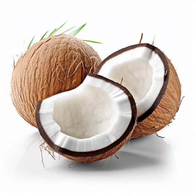 Coconut isolated on white background