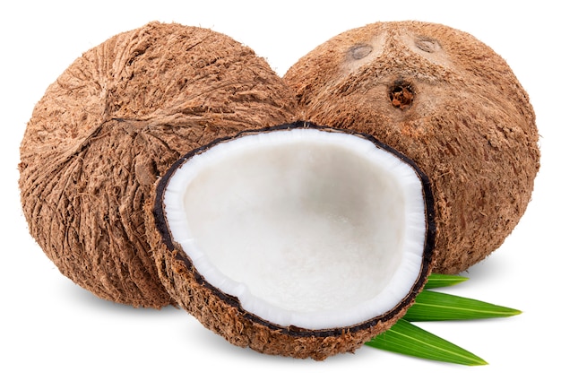 Coconut isolated on white clipping path