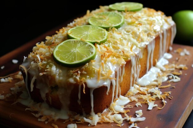 Photo coconut lime cake with a tangy glaze dessert cake images543jpg