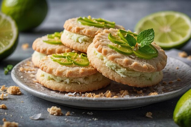 Photo coconut lime shortbread cookies