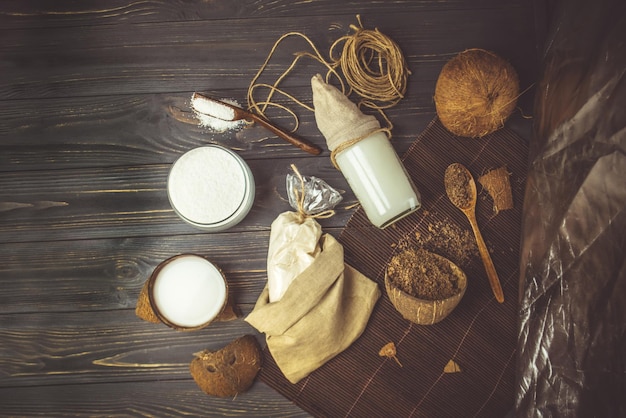 Coconut milk and coconut flakes Coconut flour and coconut oil