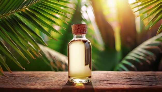 Photo coconut oil in a bottle