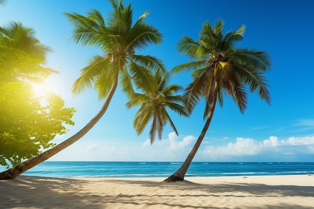 Coconut Palm Trees on the Beach