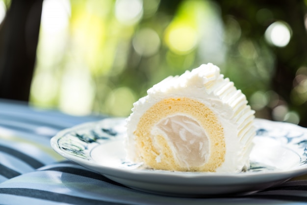 Coconut roll cake