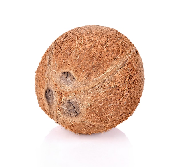 Coconut shell on white background