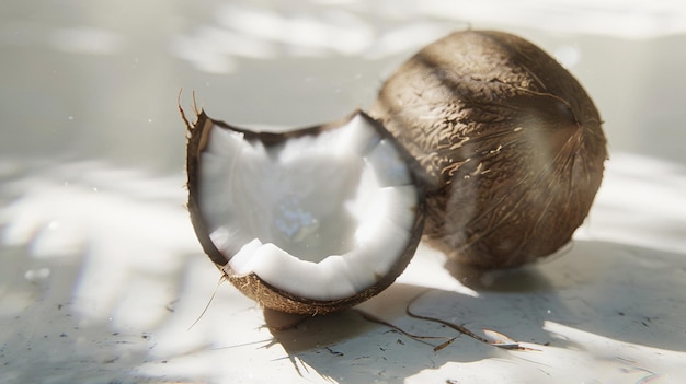 Photo a coconut that is white and has a white patch on it