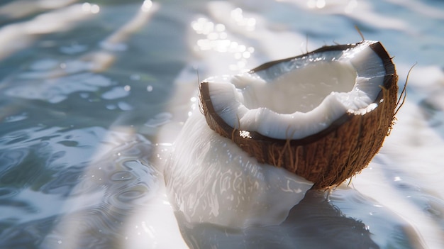 Photo a coconut that is white and has a white patch on it