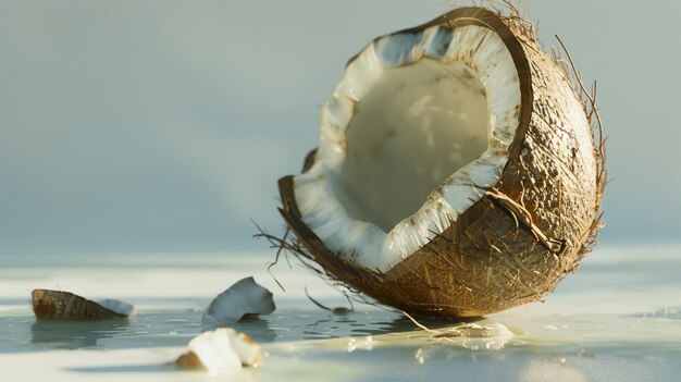 Photo a coconut that is white and has a white patch on it