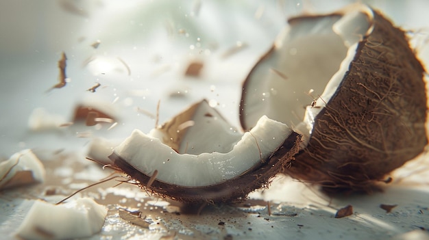 Photo a coconut that is white and has a white patch on it