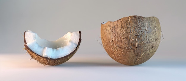 Photo a coconut that is white and has a white patch on it