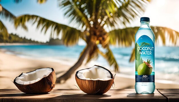 Photo coconut water and beach vibes