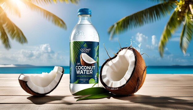 Photo coconut water with a hint of coconut extract