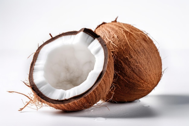 Coconut On White Background Generative AI