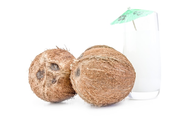 Coconut over a white background