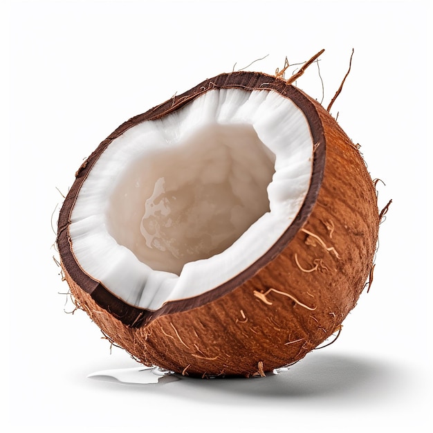 a coconut with a white background and the word coconut written on it.