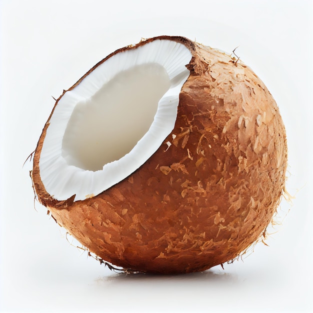 A coconut with a white background