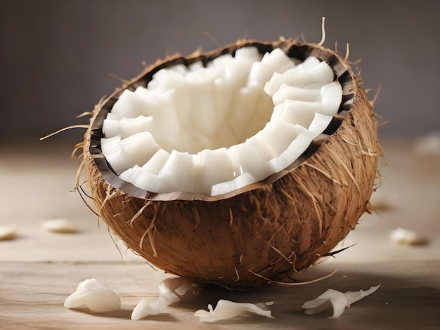 coconut with a white shell and a few white coconuts