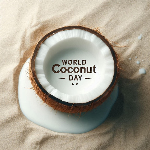 Photo a coconut with the words quot world coconut quot on it