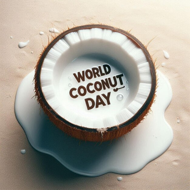 Photo a coconut with the words quot world coconut quot on it