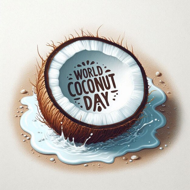 Photo a coconut with the words quot world coconut quot on it