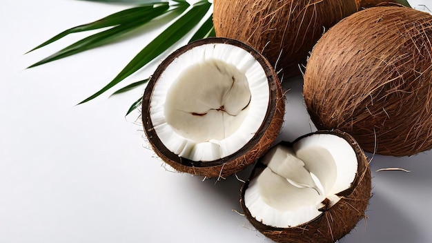 coconuts are cut up and ready to be eaten