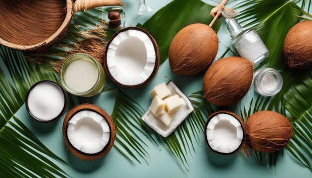 coconuts coconuts and coconuts are on a table