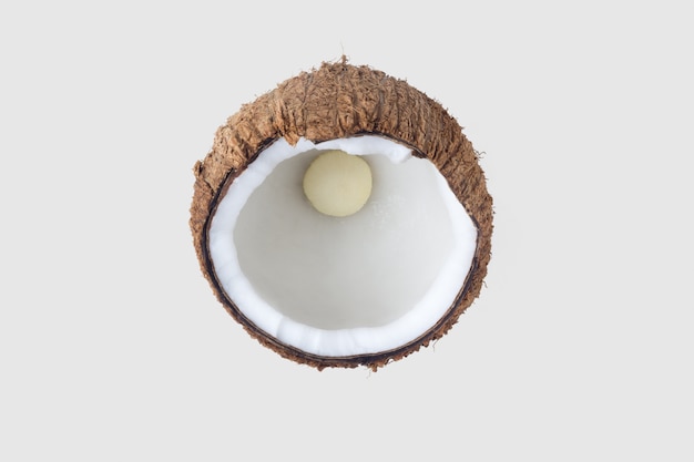 Coconuts isolated on gary  background  clipping path