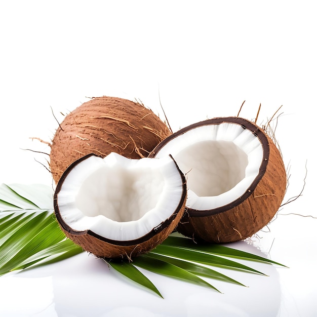 Coconuts on white background Fresh Coconuts