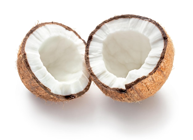 Coconuts on white