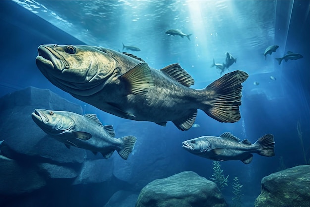 Cod Fishes Gliding in a Norwegian Aquarium A Captivating 32 View