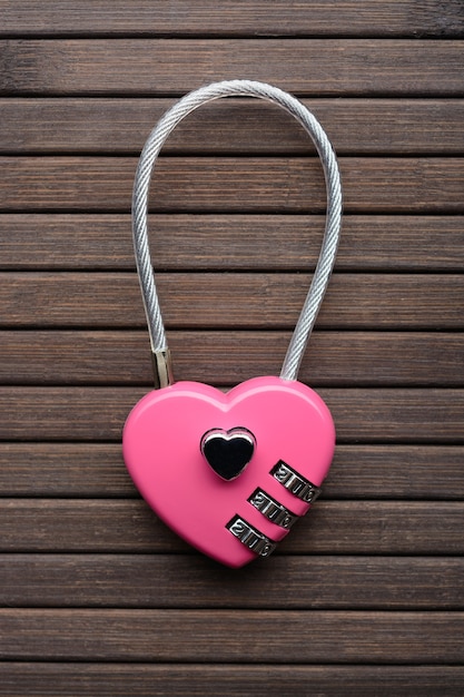 Photo code lock in the shape of heart