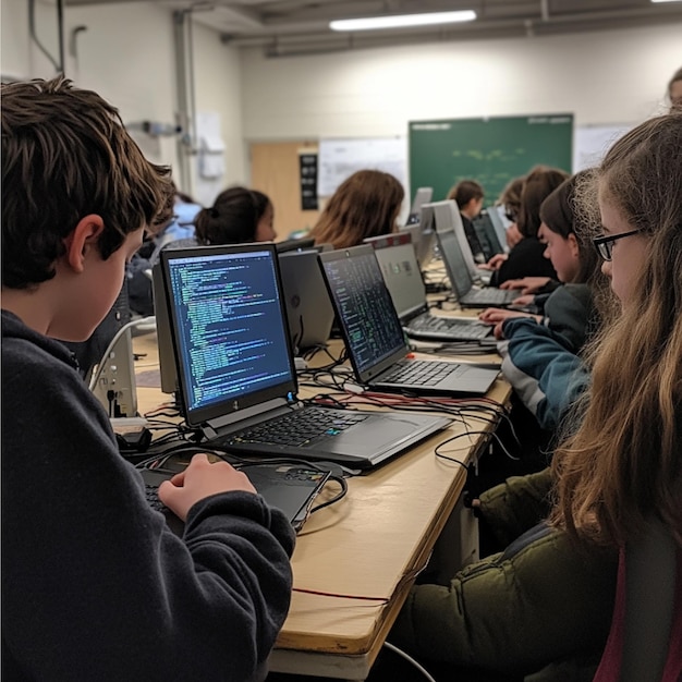 A coding club working on programming and app development projects