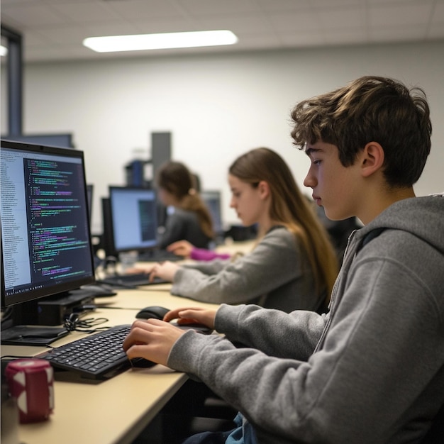 A coding club working on programming and app development projects