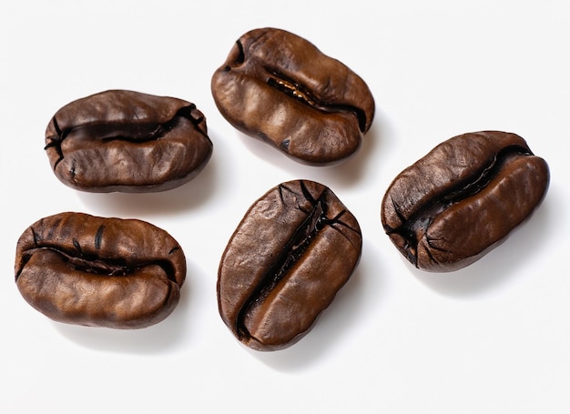 Coffe Beans On White Background Ai Generated