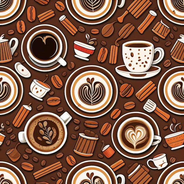 coffee background doodle