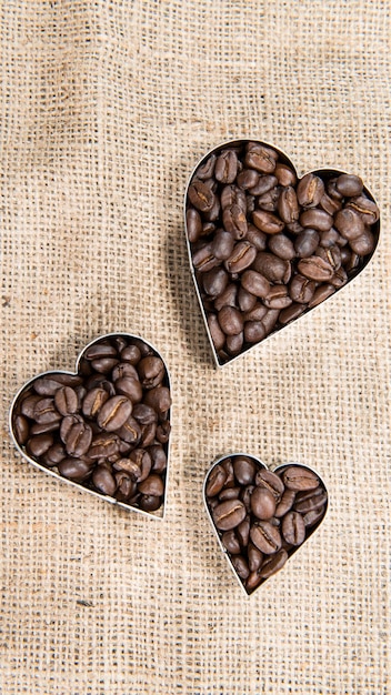 Coffee Background with Hearts