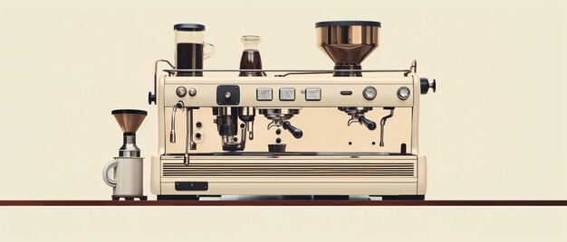 A coffee barista machine poster with copy space