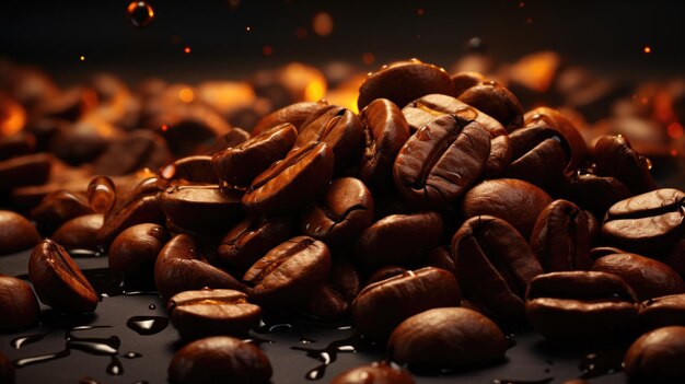 Coffee bean illustration wallpaper black background