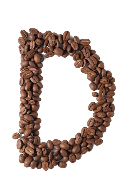 Coffee beans are light brown in isolated