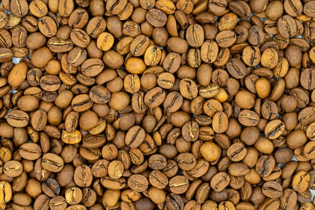 Coffee beans background Close up of roasted coffee beans