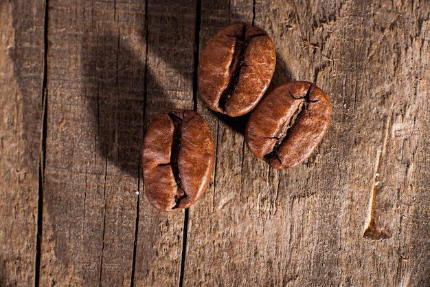 Coffee beans on the background texture