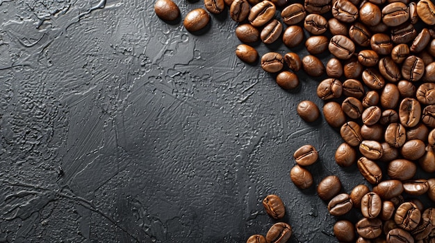 Coffee beans on a black background