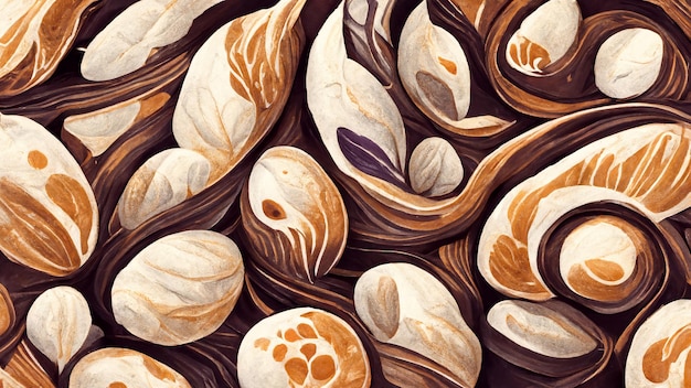 Coffee beans and chocolate abstract background