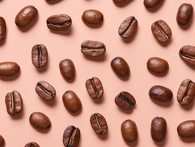 coffee beans on color background World coffee day concept generated ai